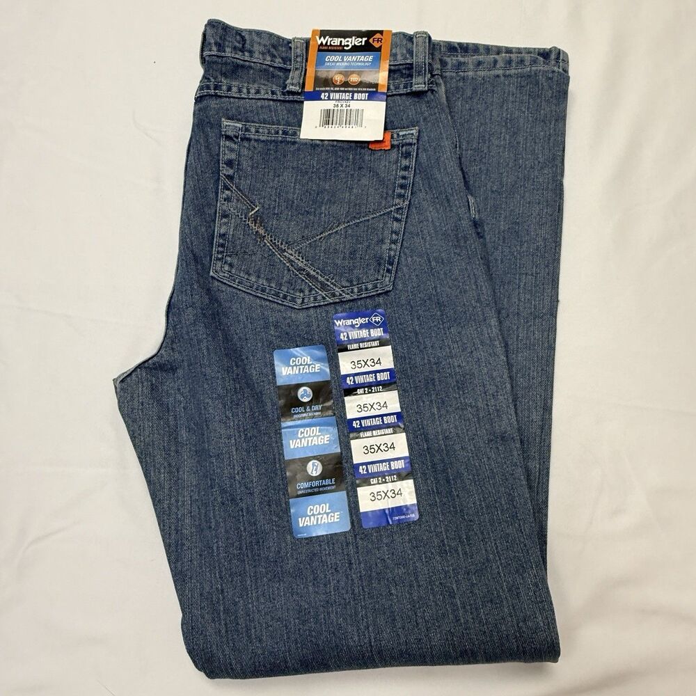 Wrangler FR 42 Vintage Boot Relaxed Fit Jeans FRCV42V CAT 2 2112 35X34